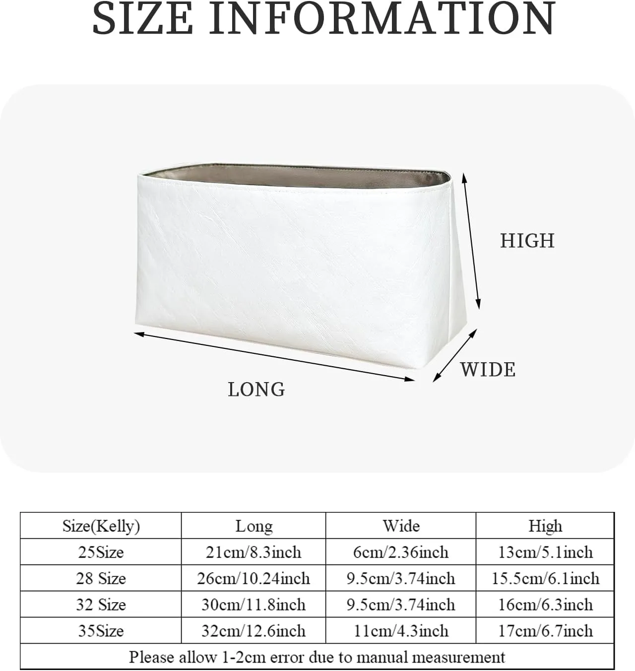 Purse Organizer Insert, Slim Inside Storage Bag Organizer Insert Fit for Hermes Kelly Handbag Lightweight Inner Liner Bag In Bag Organizer (Style-02, 32size)