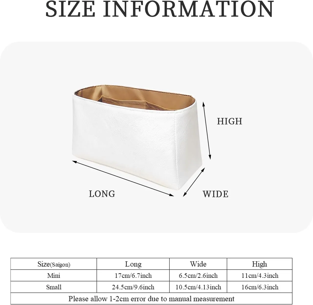 Purse Organizer Insert, Slim Inside Storage Bag Organizer Insert Fit for Saigon Lightweight Inner Liner Bag (Style-01, Small)