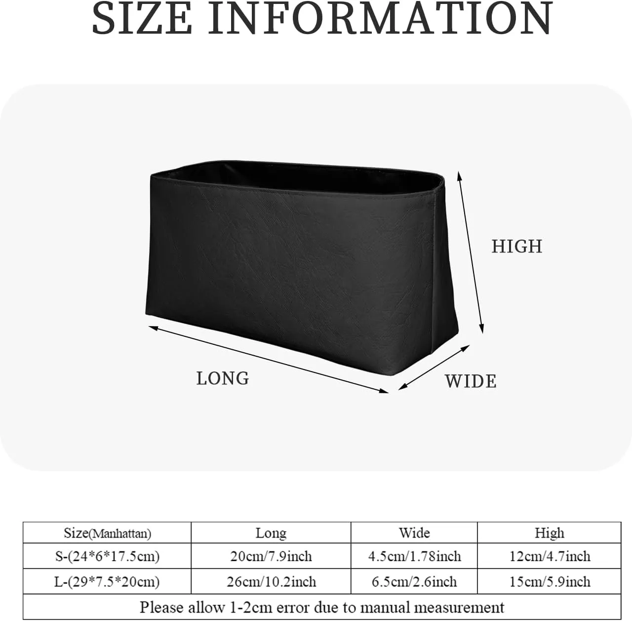 Purse Organizer Insert, Slim Inside Storage Bag Organizer Insert Fit for YSL Manhattan Lightweight Inner Liner Pouch (Style-01, Medium)