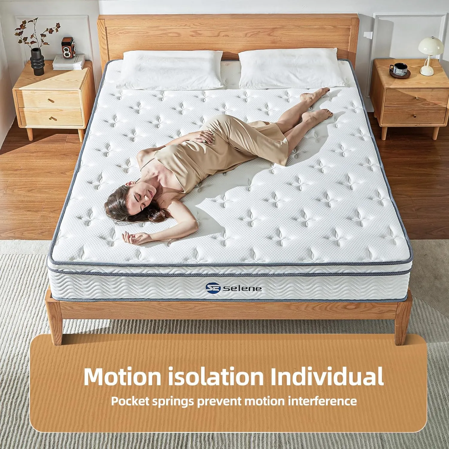Queen Mattresses, 12 Inch Mattress Queen Size with Pocket Spring and Memory Foam for Pressure Relief, Motion Isolation, Edge Support, Medium Firm Mattress in a Box, CertiPUR-US, White