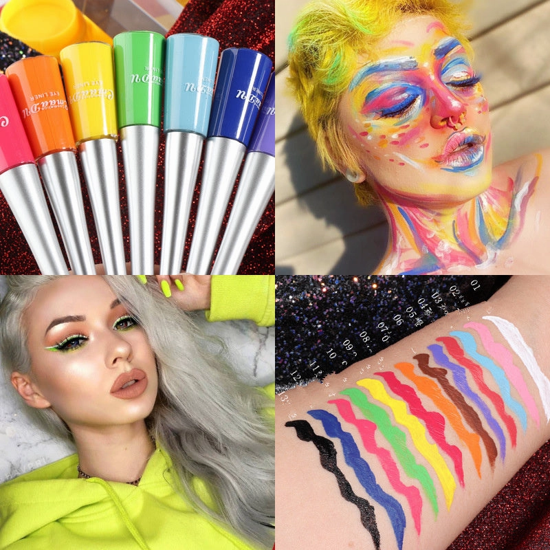 Quick-Drying Color Matte Glitter Eyeliner