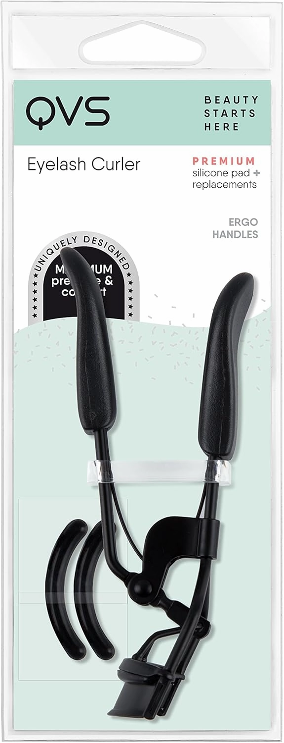 Qvs Ergonomic Spring Loaded Eyelash Curler, 2.1 Ounce