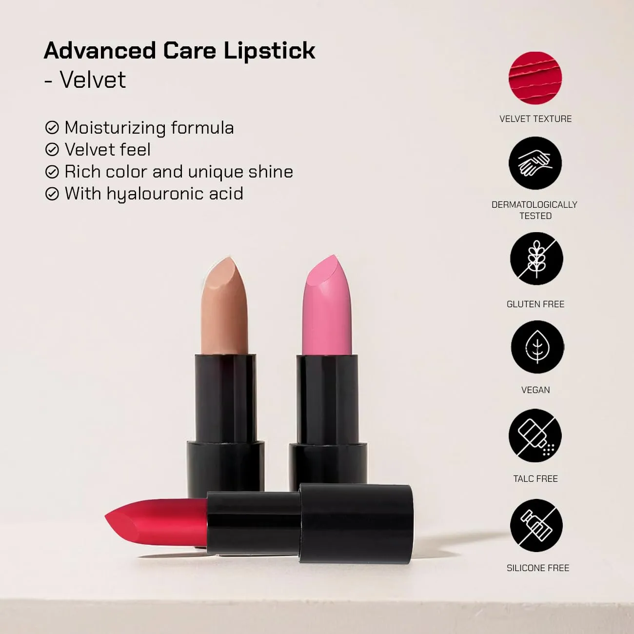 Radiant Professional Advanced Care Lipstick - Ultra Nourishing, Moisturizing Long Lasting Matte Lipstick With Vitamin E- UVA UVB Filters For Sun Protection- VELVET (05 RUST – BROWN NUDE)