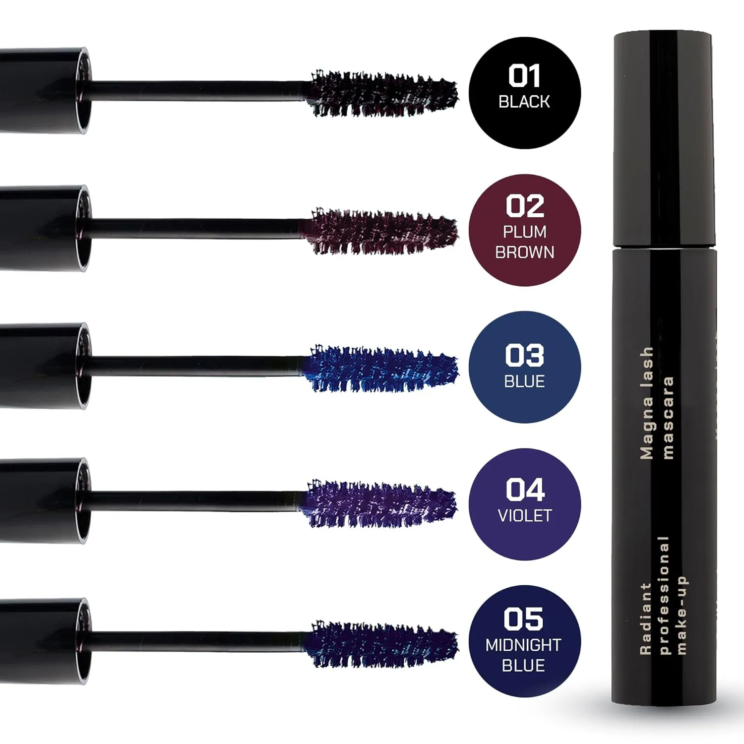 Radiant Professional Mascara Volume and Length - For Older & Younger Women - Long-lasting All Day Wear - Naturally Longer Lashes 0.43 ounces (05 Midnight Blue)