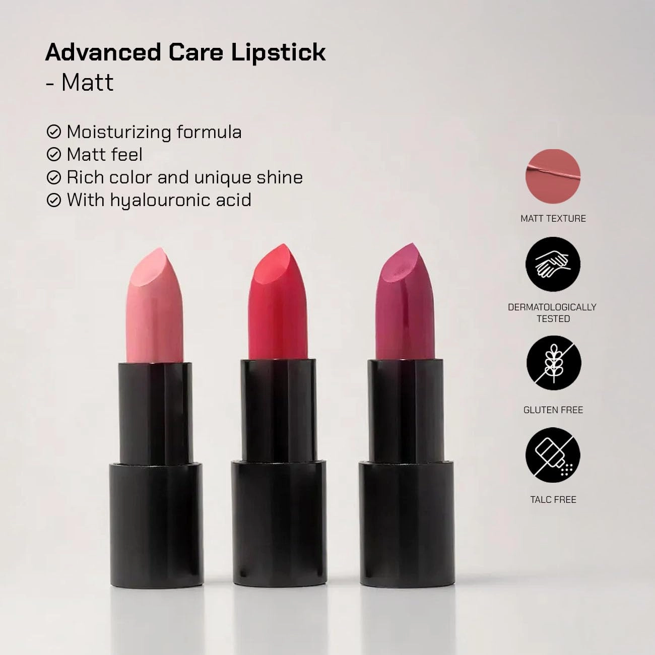 Radiant Professional Advanced Care Lipstick - Ultra Nourishing, Moisturizing Long Lasting Lipstick With Vitamin E- UVA UVB Filters - MATTE - Jam (205)