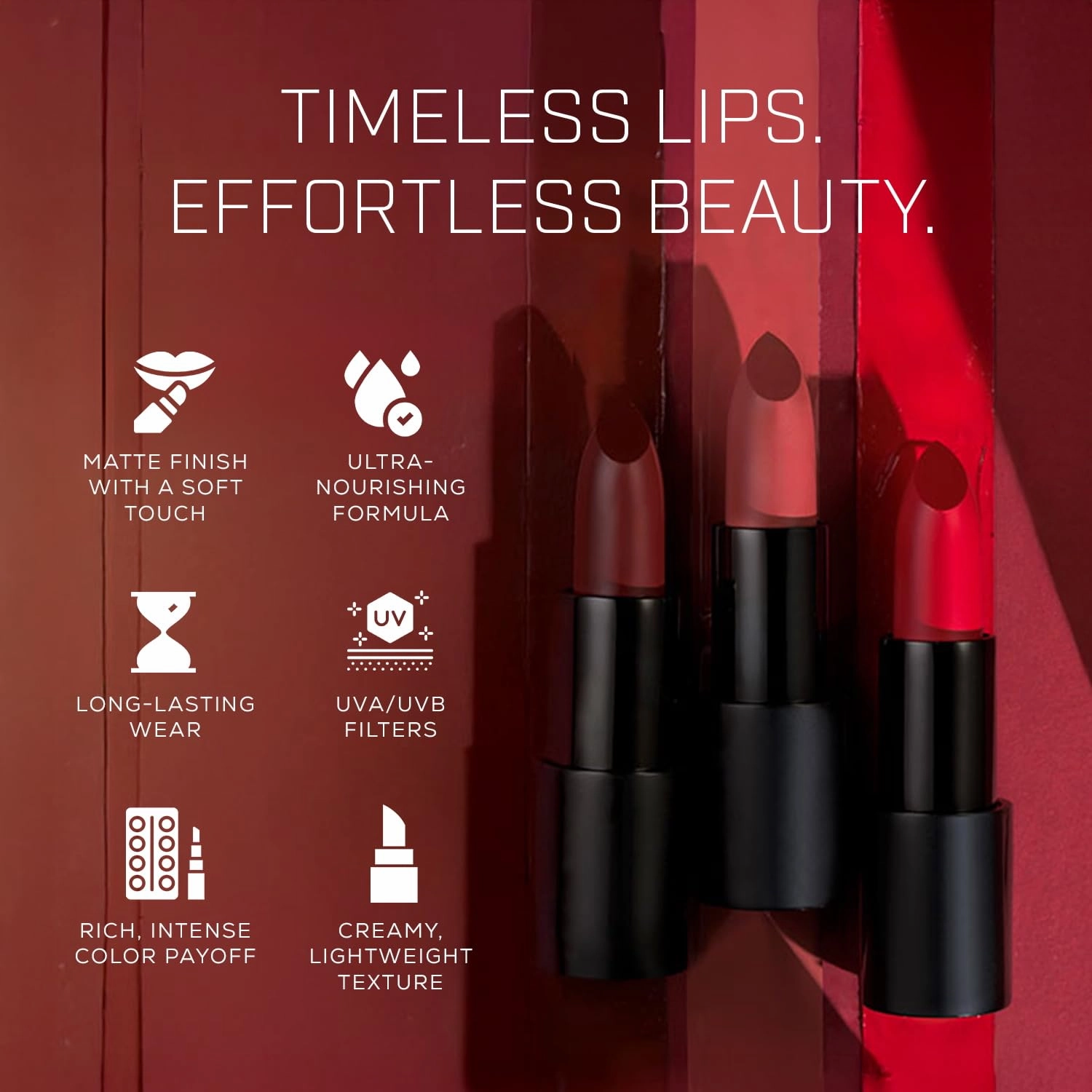 Radiant Professional Advanced Care Lipstick - Ultra Nourishing, Moisturizing Long Lasting Lipstick With Vitamin E- UVA UVB Filters - MATTE - Jam (205)