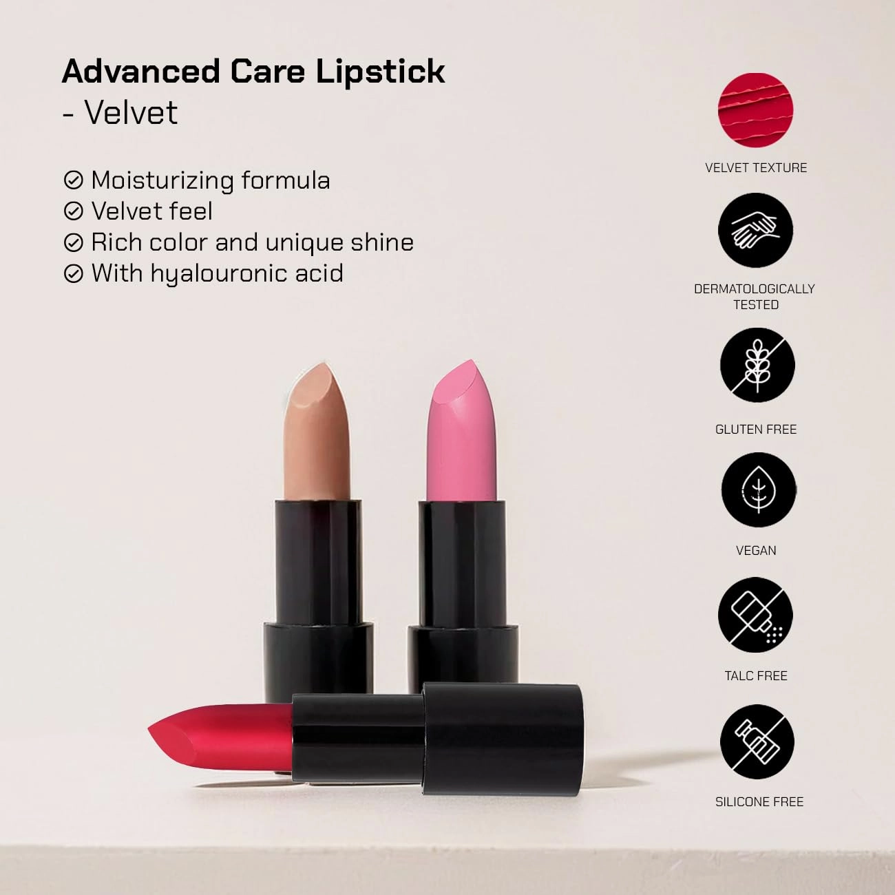 Radiant Professional Advanced Care Lipstick - Ultra Nourishing, Moisturizing Long Lasting Matte Lipstick With Vitamin E- UVA UVB Filters - VELVET (19 SANGRIA – BURGUNDY RED)