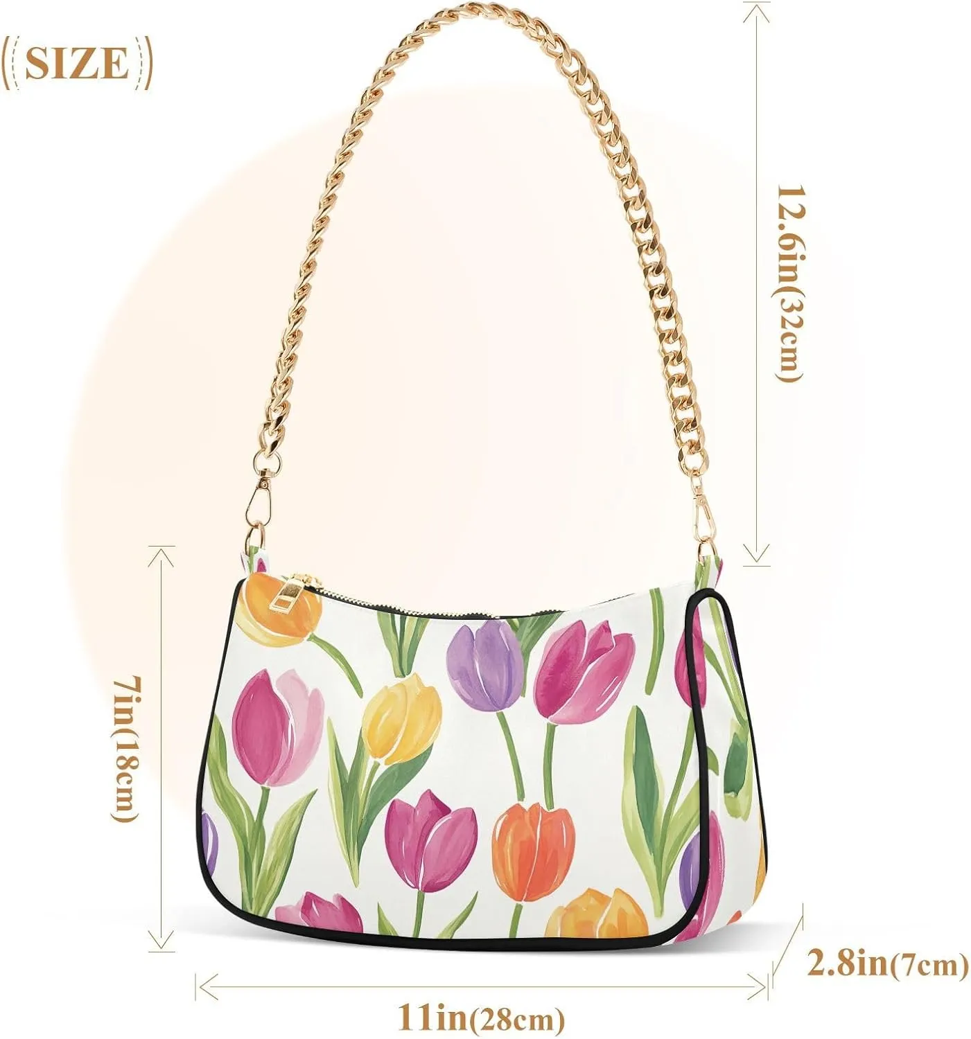 Red Mushrooms White Flowers Womans Purse, Cute Handbag
