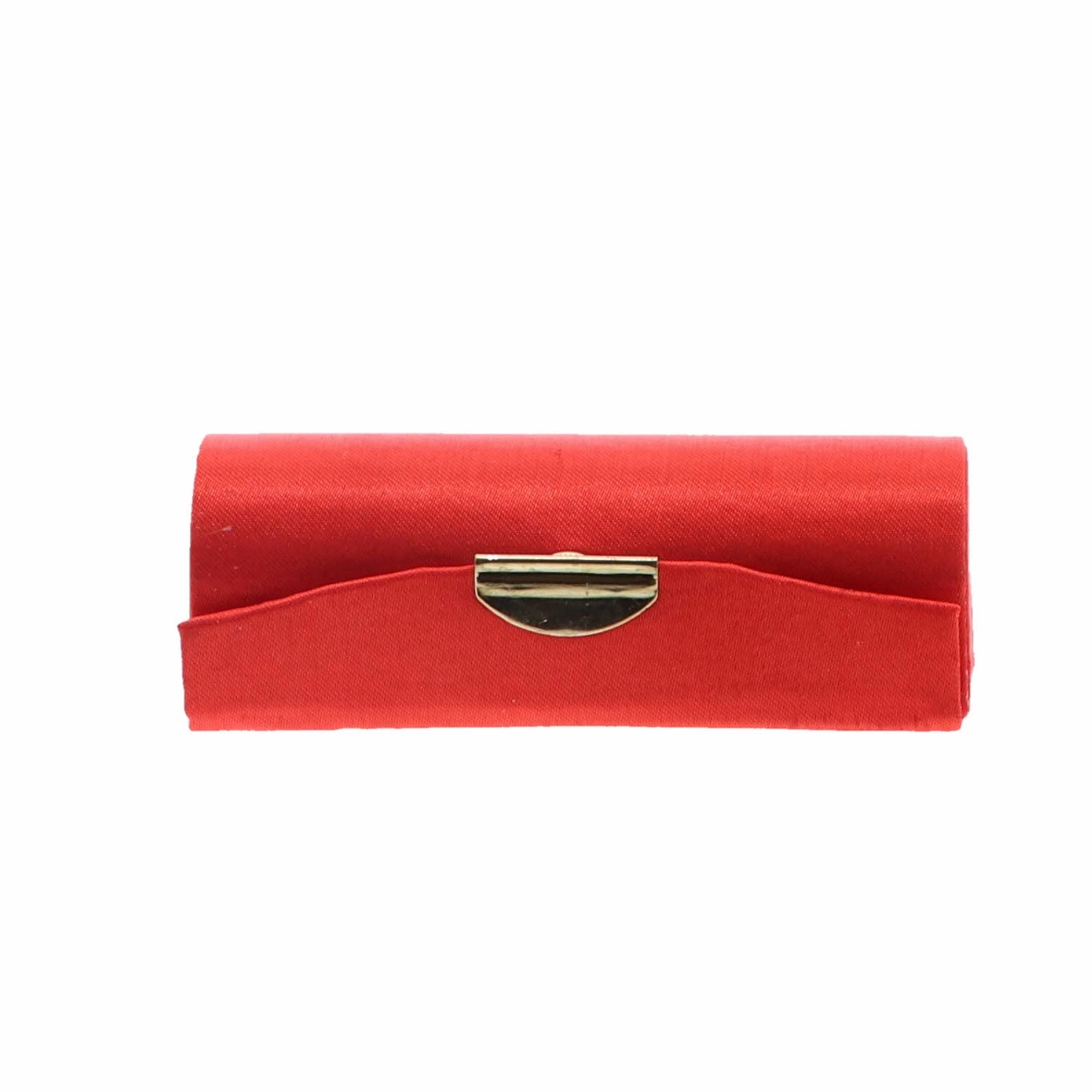 Red Solid Satin Ladies Lipstick Case With Mirror Purse Holder Set of 6