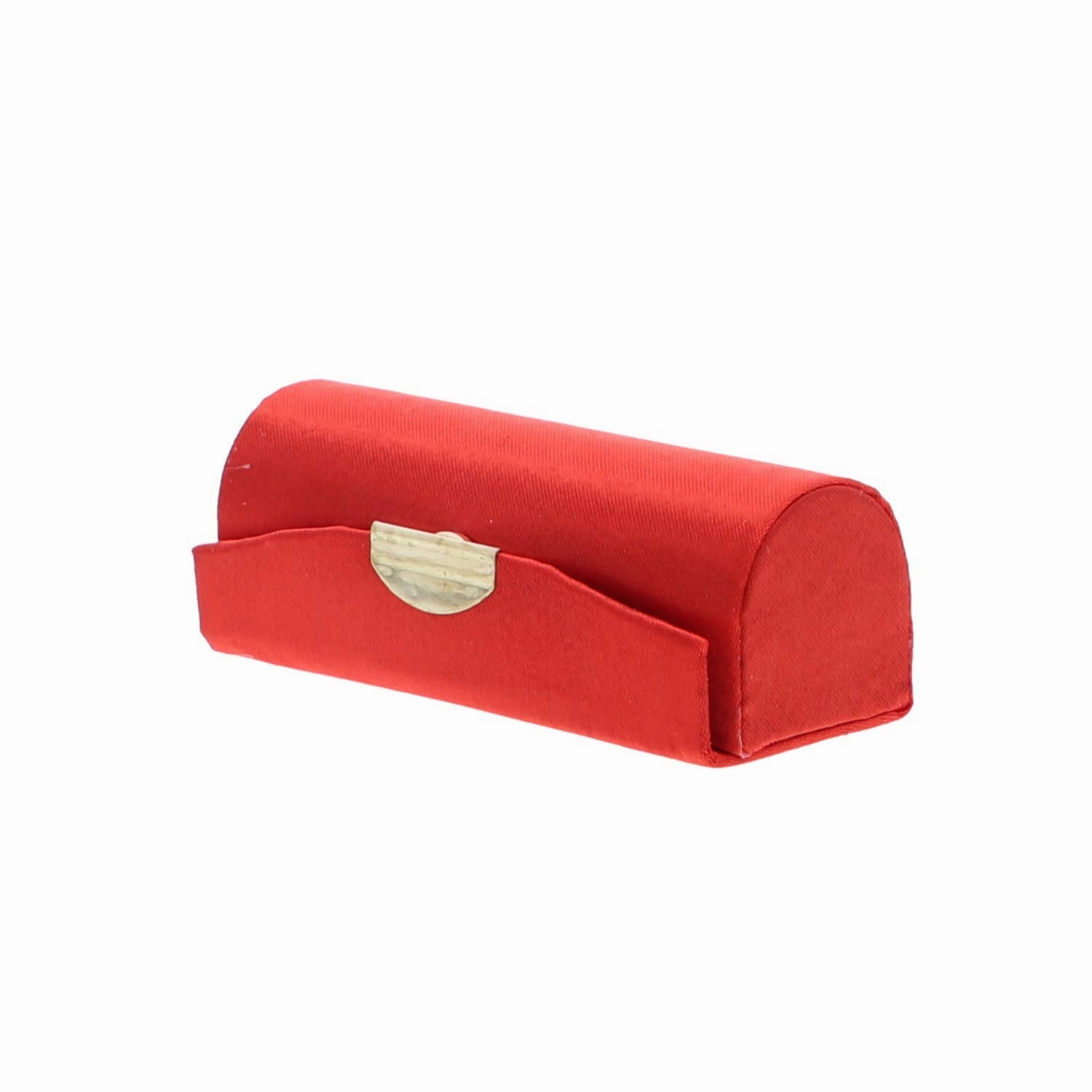 Red Solid Satin Ladies Lipstick Case With Mirror Purse Holder Set of 6
