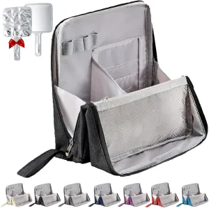 Relevanton Standing Makeup Bag, Standing Makeup Bag – Portable, Large Capacity, Stand Up Make Up Bag, Multi-Purpose Large Capacity Oxford Cloth Toiletry Bag,Vertical Makeup Organizer Bag (Black)