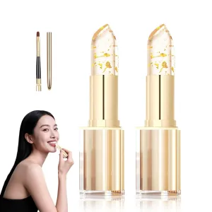Remainder lipstick, Color Changing Lipstick, Imaginaryl Lip Color, Transferproof Color Changing Lipstick, Gold Foil Moisturizing Glossy Shine Lip Gloss, Long Lasting 24 Hours, Deep Nourishment