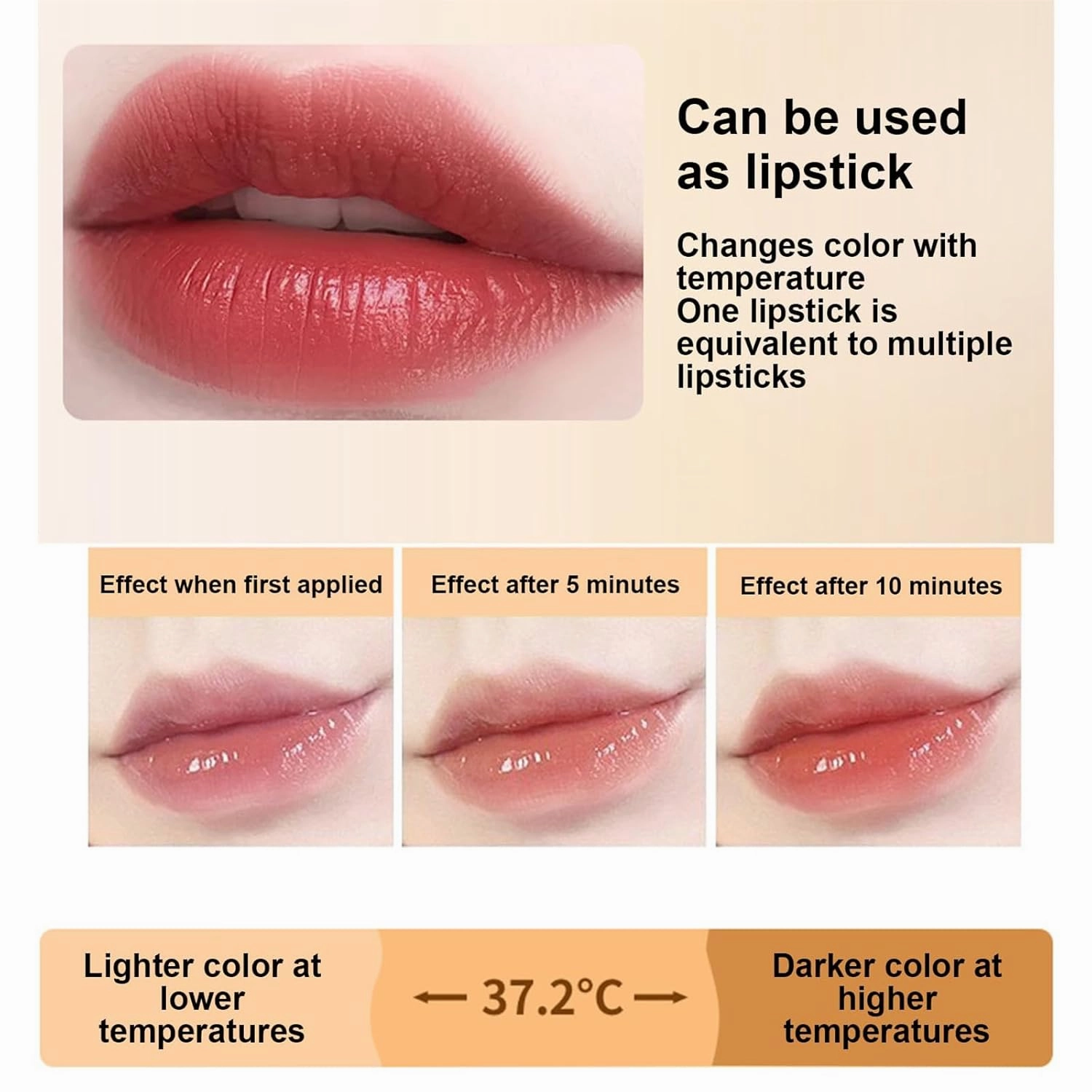 Remainder Lipstick, Gold Foil Color Changing Lipstick, Transferproof Color Changing, Moisturizing Glossy Shine Lip Gloss, Deep Nourishment (2PCS)