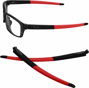 Replacement Temples Arms Legs Satin Black For Oakley Crosslink Pitch Glasses - Red