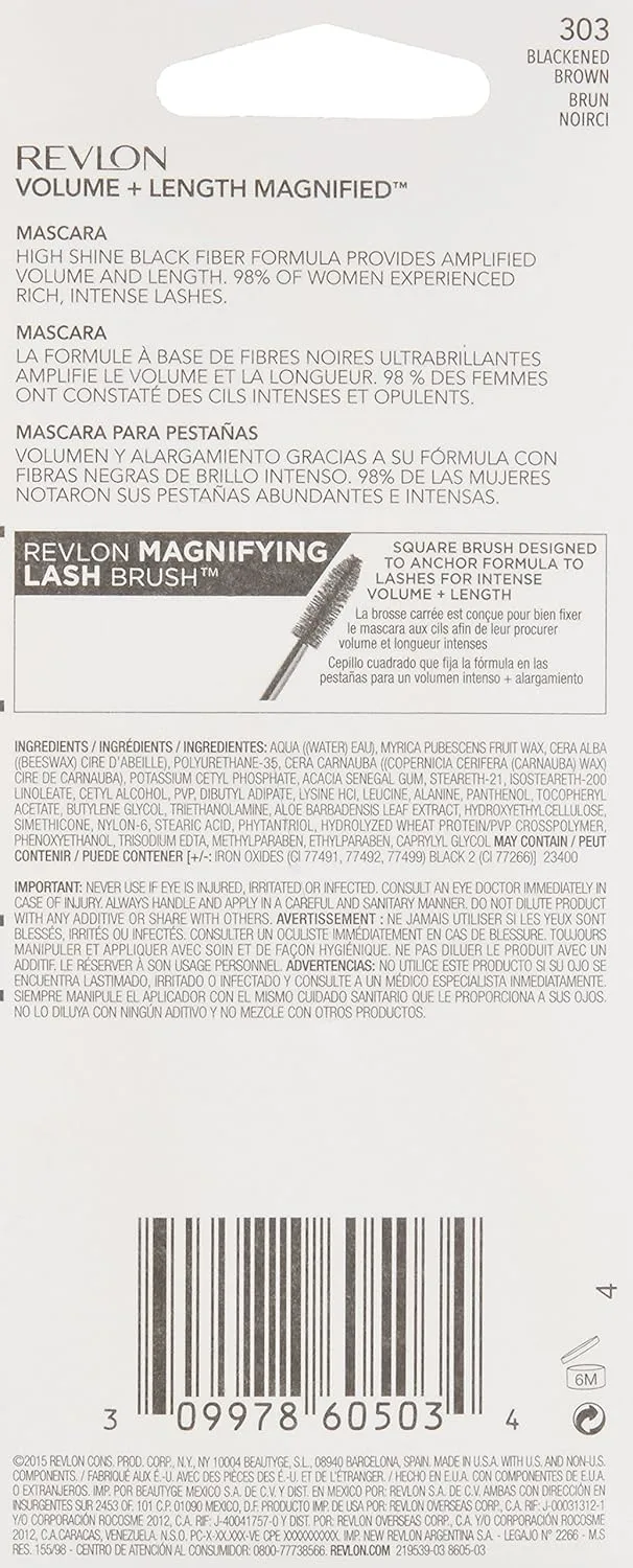 Revlon Volume   Length Magnified Mascara, Blackened Brown