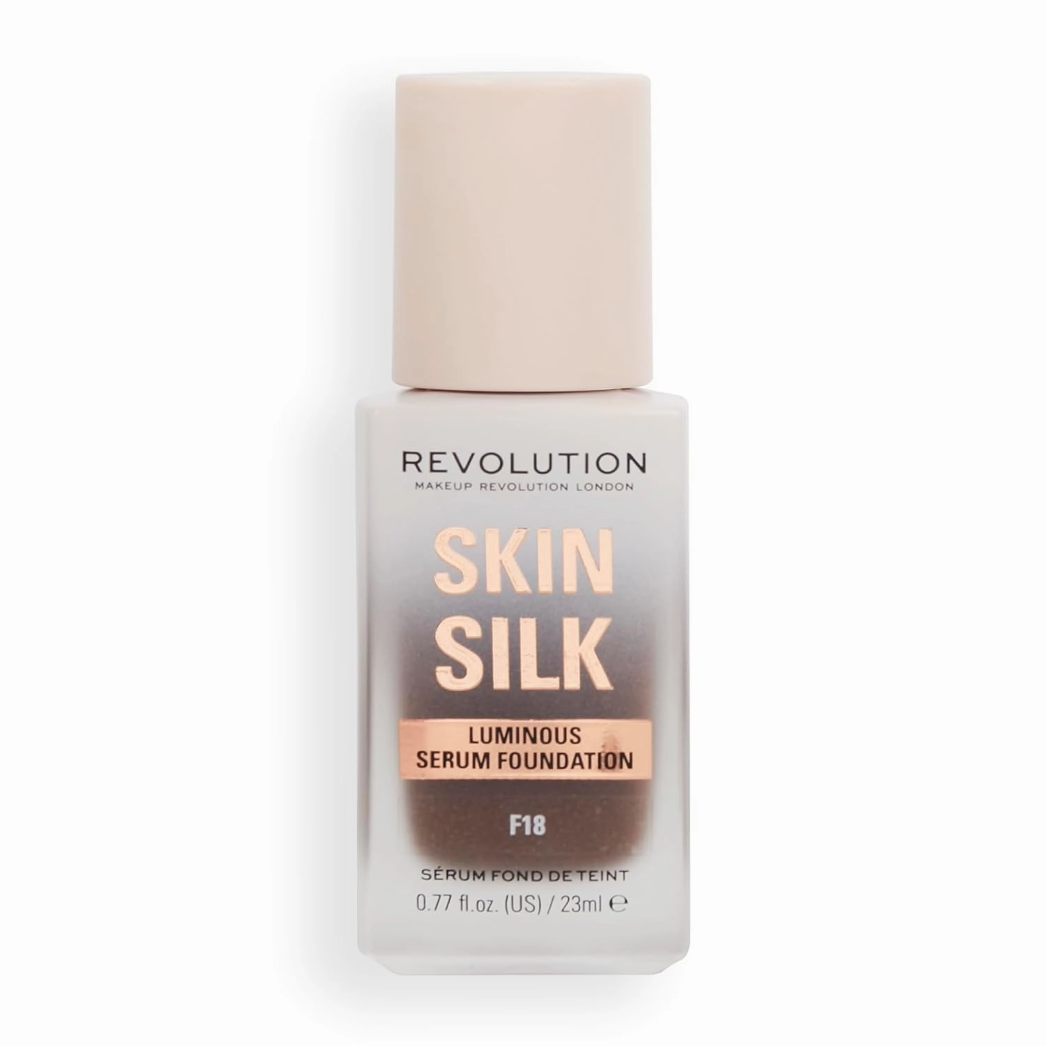 Revolution, Skin Silk Serum Foundation, Light to Medium Coverage, Lightweight & Radiant Finish, Contains Hyaluronic Acid, F18 Deep Skin Tones, 0.77 fl oz (Pack of 2)
