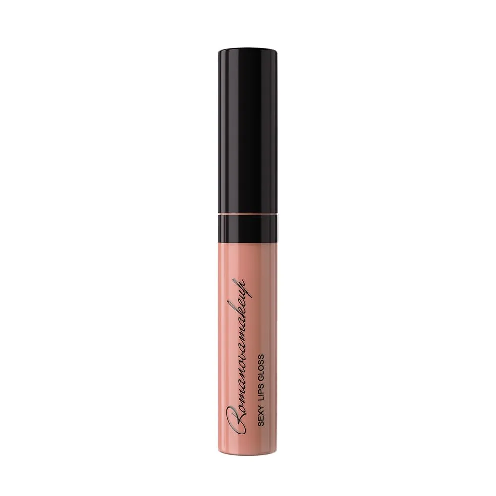 Romanovamakeup Sexy & Hydrating Lip Gloss PRETTY. Rich, Non-sticky, Soothing, Naturally moisturize, the most GENTLE BEIGE shade, a trend of this season! Easy to wear, Keeps Smooth & Soft, Travel size