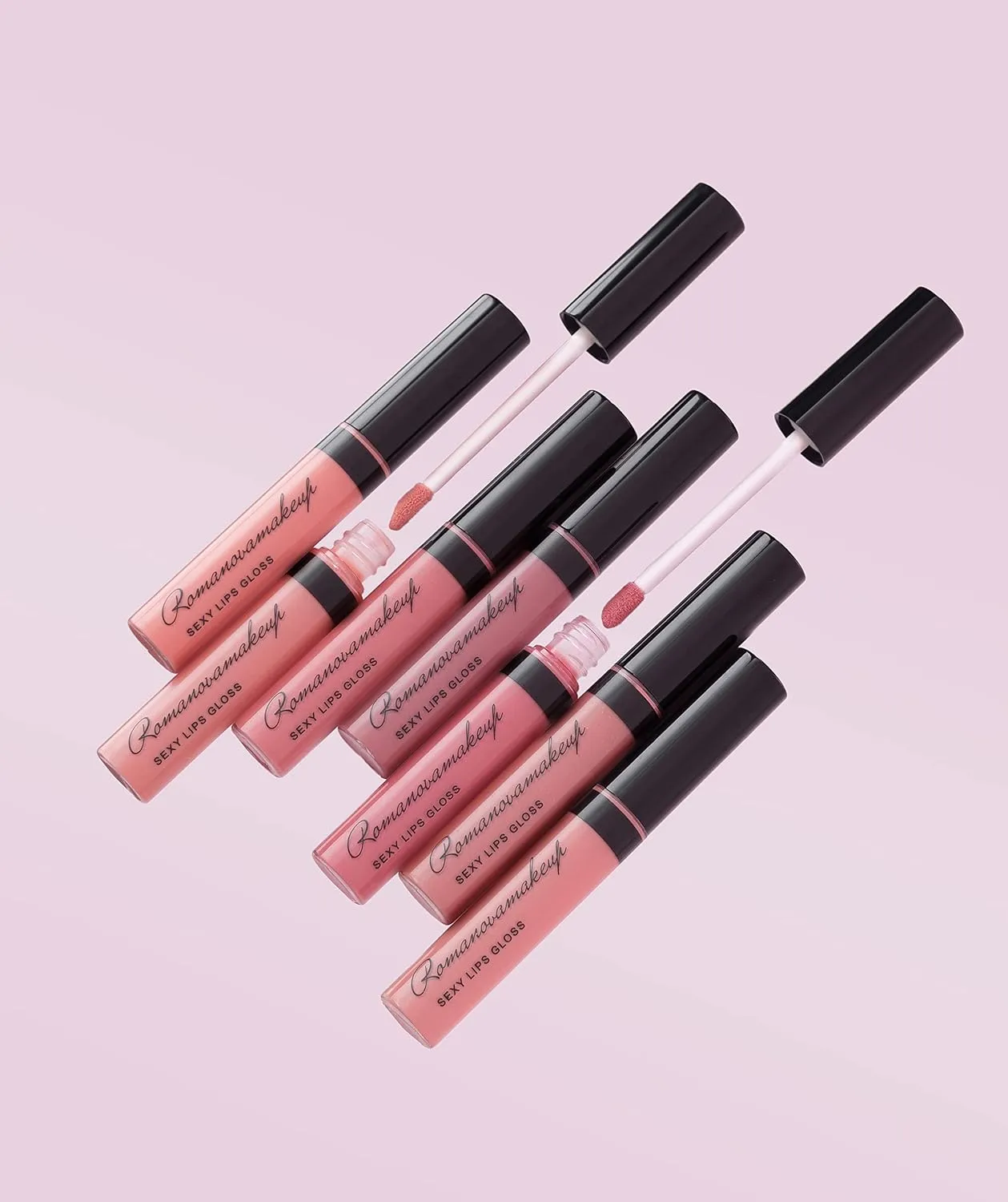 Romanovamakeup Sexy Lip Gloss FLIRTY. Rich, Non-sticky, Soothing, Naturally moisturize, Hydrating, Glitter Lip Gloss RICH CORAL SHADE Easy to wear, Keeps Smooth, Soft Lips Lipgloss, Travel size.