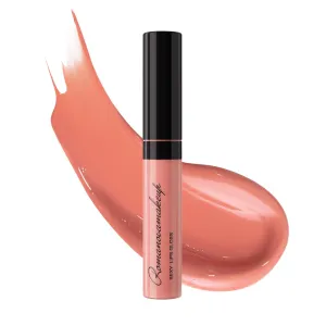 Romanovamakeup Sexy Lip Gloss FLIRTY. Rich, Non-sticky, Soothing, Naturally moisturize, Hydrating, Glitter Lip Gloss RICH CORAL SHADE Easy to wear, Keeps Smooth, Soft Lips Lipgloss, Travel size.