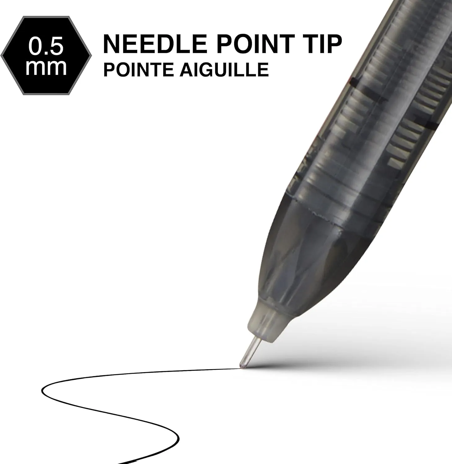 rOtring Rollerball Pen | Needle Point (0.5 mm) Rollerpoint for Precise Writing | Black Ink | 12 Count