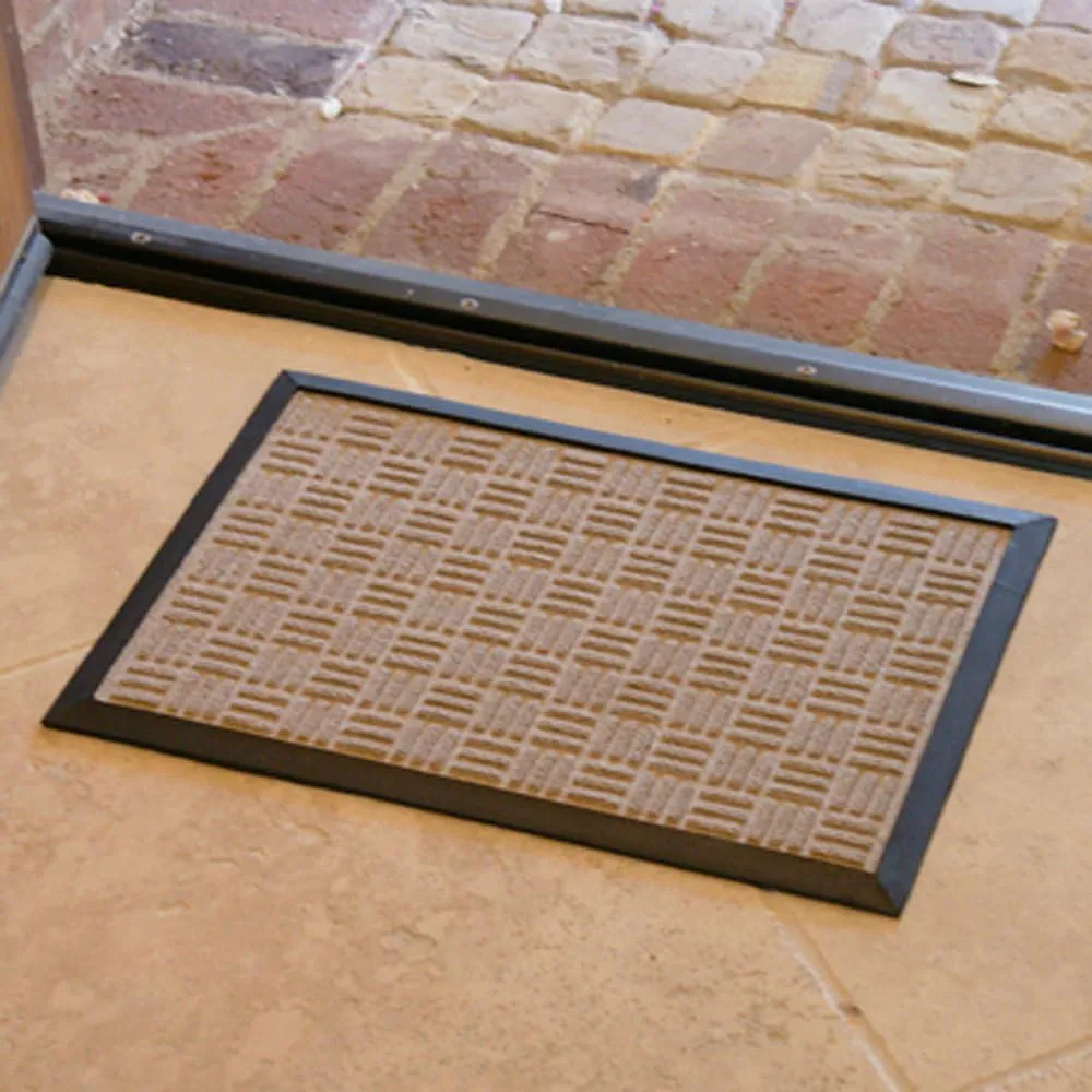 Rubber-Cal Wellington Carpet Doormat, Tan, 3' x 5'