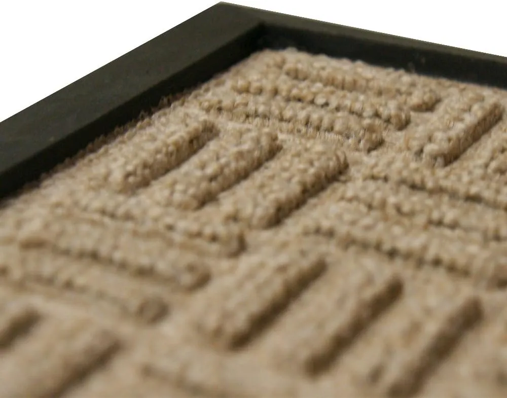 Rubber-Cal Wellington Carpet Doormat, Tan, 3' x 5'