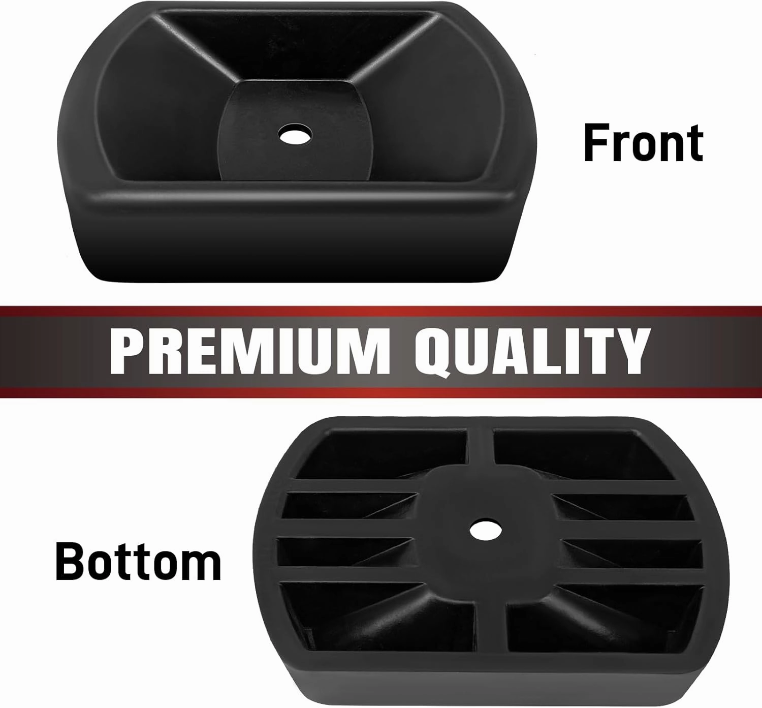 Rubber Wheel Dock for Trailer Tongue Jack, Suit for 8"-10" Castor, Heavy Duty Wheel Dock for Cargo Camper RV Boat Roller Stopper, Caster Chock Easy to Store and Transport, Black(1 Pack)