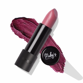 Ruby's Organics Semi-Matte Lipstick for Women, Hydrating and Highly Pigmented, Moisturizing & Non Drying, Lightweight & Long Lasting Formula, Lip Makeup, Paraben-Free, Berry, 3.7g
