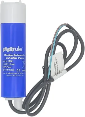 Rule iL200P Submersible Water Pump, 12V, 200 GPH, Inline Design, Diesel and Liquid Transfer