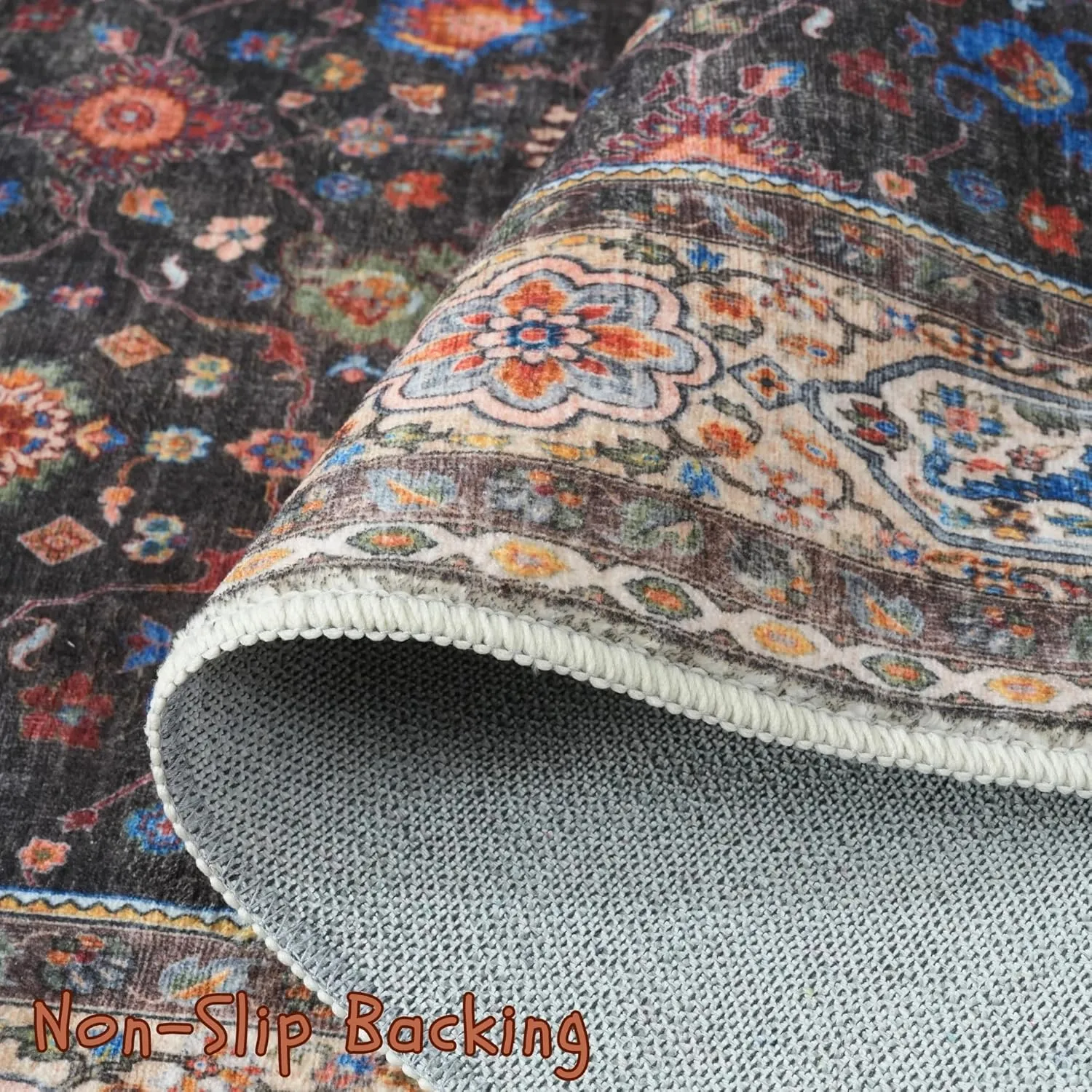 Runners for Hallways Kitchen Runner Rug Non Slip 2'x10' Long Washable Rugs with Rubber Backing Soft Vintage Carpet Runner for Hallways, Kitchen, Laundry, Bedroom, Bathroom (Dark Espresso)