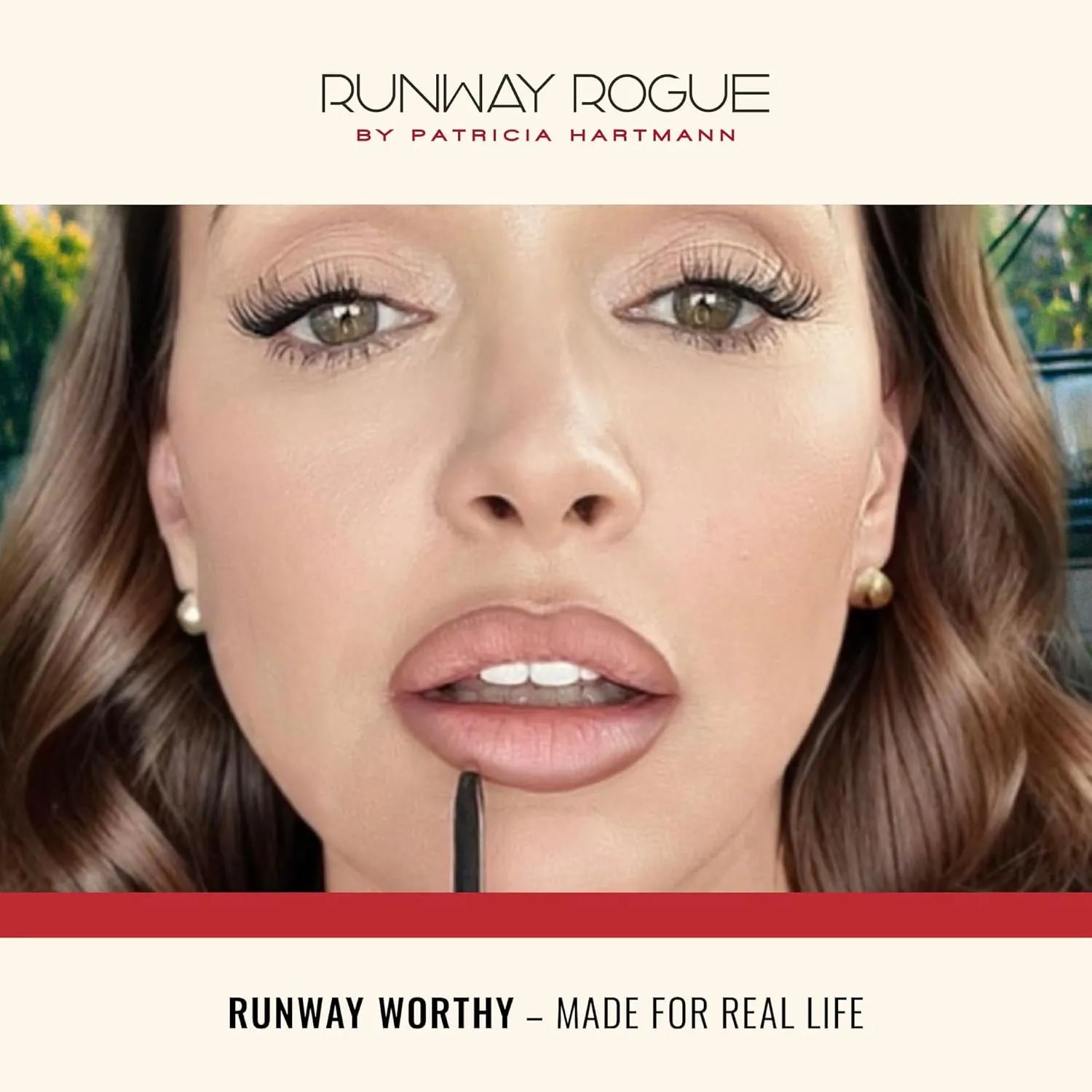 Runway Rogue Designer Liner Lip Pencil, Matte Cool Berry-Rose Lip Liner Pencil and Lip Liner Sharpener, ‘Camera Ready’