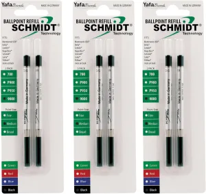 Schmidt Easy Flow 9000 Hybrid Ballpoint Medium Black, 6 Pack Blister (SC58203)