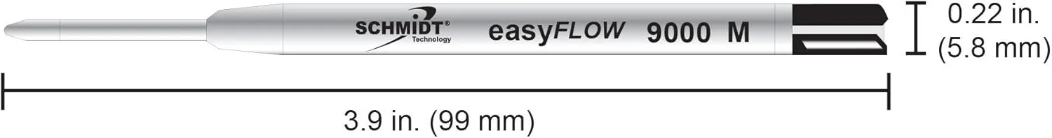Schmidt Easy Flow 9000 Hybrid Ballpoint Medium Black, 6 Pack Blister (SC58203)