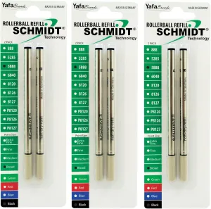 Schmidt Safety 5888 Ceramic Rollerball Broad Point 1.0mm Metal Tube, Black, 6 Pack Blister (SC58166)