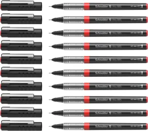 Schneider Xtra 805 Rollerball Pen with Tube Tip 0.5 mm Stainless Steel Pack of 10 Black red