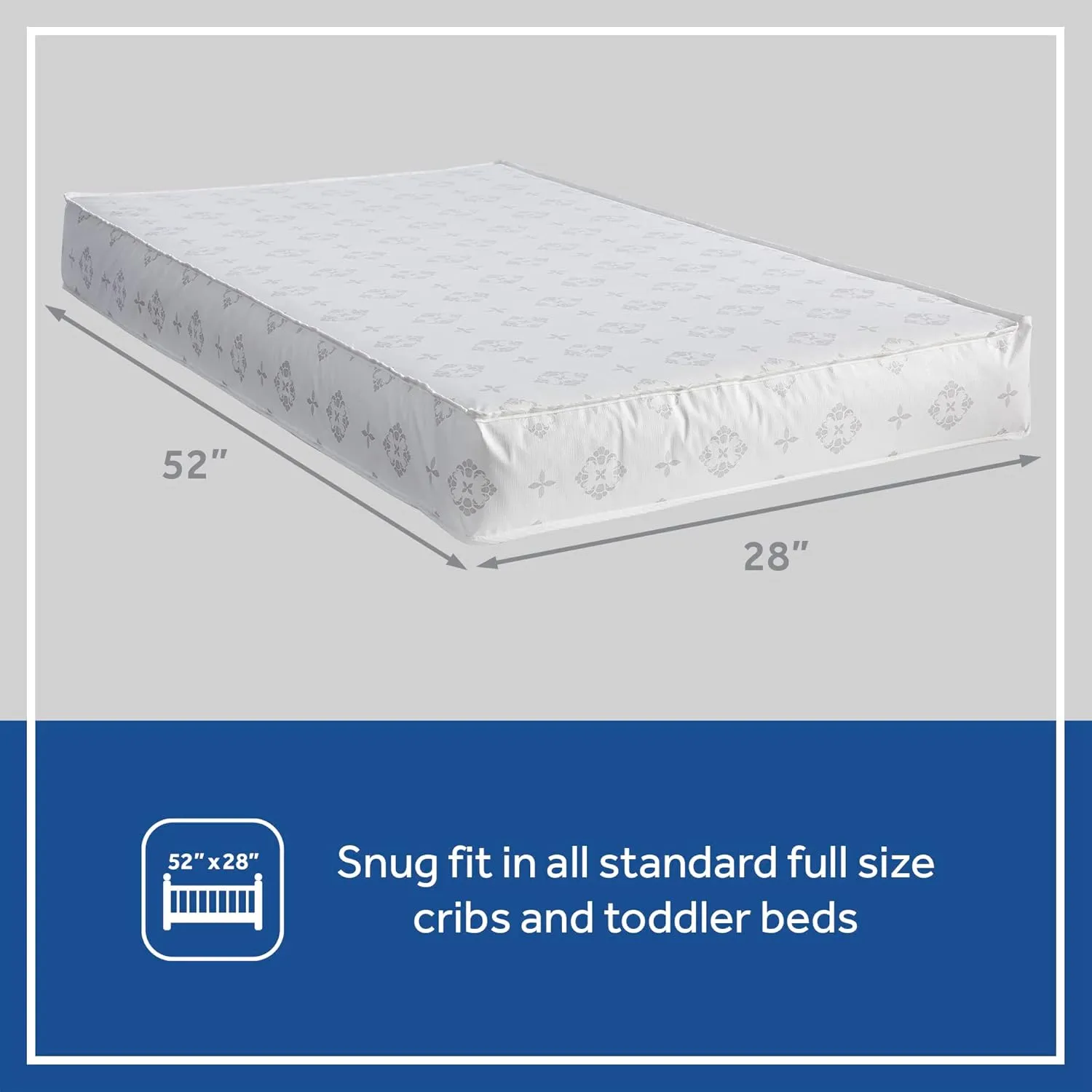 Sealy Baby Airy Night Diamond Breathable 2 Stage Crib Mattress plus Toddler Bed Fit, Supportive & Sustainable Mesh Surface, GREENGUARD Gold Certified, Safety & Quality Tested, Made in USA, 52"X28"