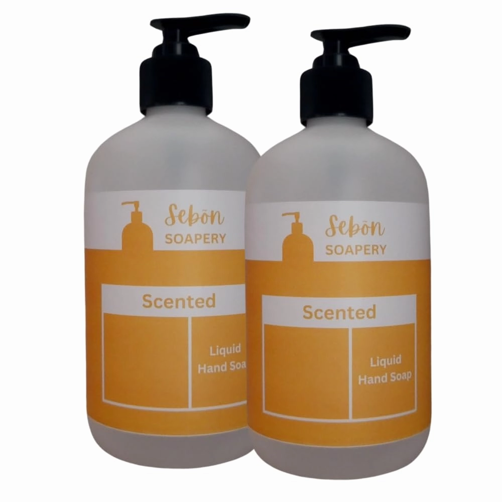 Sebon Soapery Amber Tonka Bean Scented Liquid Hand Soap, 12 Oz (2 Pack)