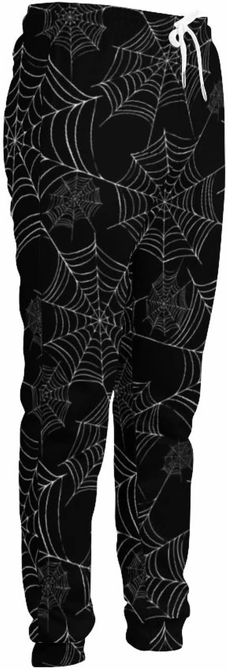 SEPTYK Halloween Spider Black Spiderweb Pattern Hoodie And Sweatpants Set Pullover Tracksuit Drawstring For Casual Unisex