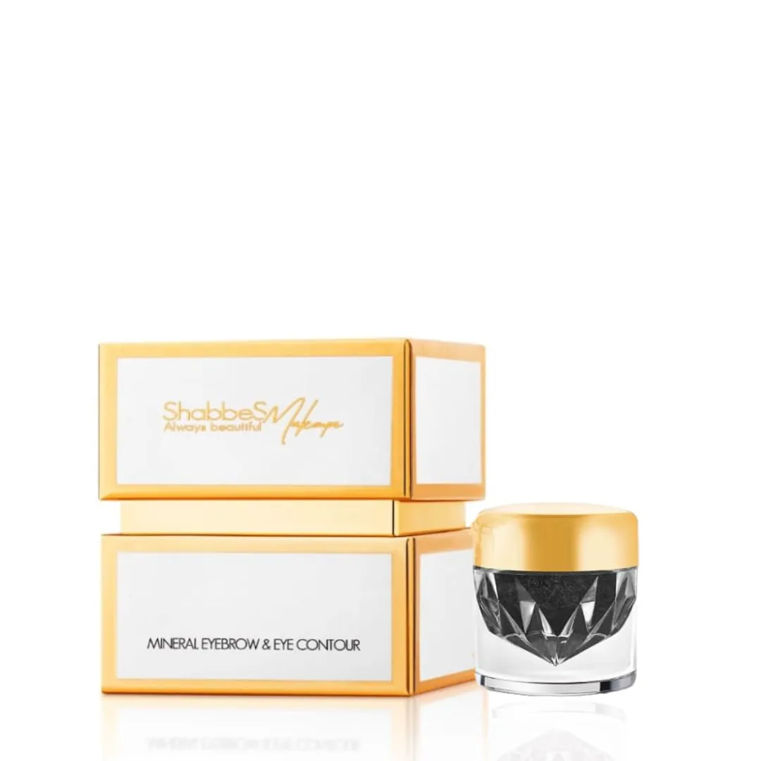 Shabbes Makeup Mineral Powder Makeup for Shabbos 3-IN-1 EYEBROW & EYE CONTOUR Chemical Free Cruelty Free Perfume Free 100% Natural Works With Shabbes Makeup PROFESSIONAL BRUSH (BLACK 04)