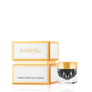 Shabbes Makeup Mineral Powder Makeup for Shabbos 3-IN-1 EYEBROW & EYE CONTOUR Chemical Free Cruelty Free Perfume Free 100% Natural Works With Shabbes Makeup PROFESSIONAL BRUSH (BLACK 04)
