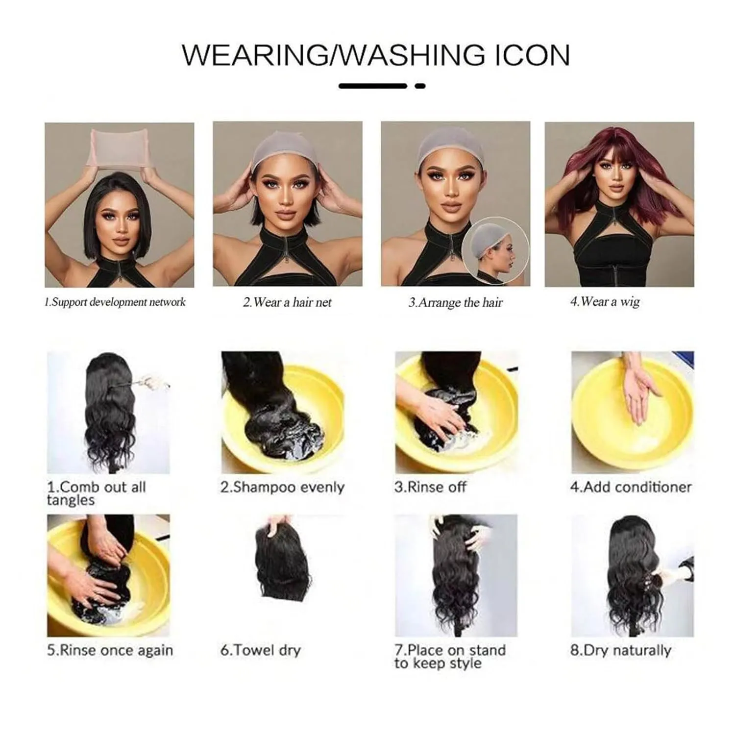 Short Bob Wavy Wig with Bangs for Women Black Mix Brown Color Wigs for Women Loose Curly Shoulder Length Bob Curly Women's Charming Synthetic Wigs Style Synthetic Wig ( Black Mix Brown 12 Inch )