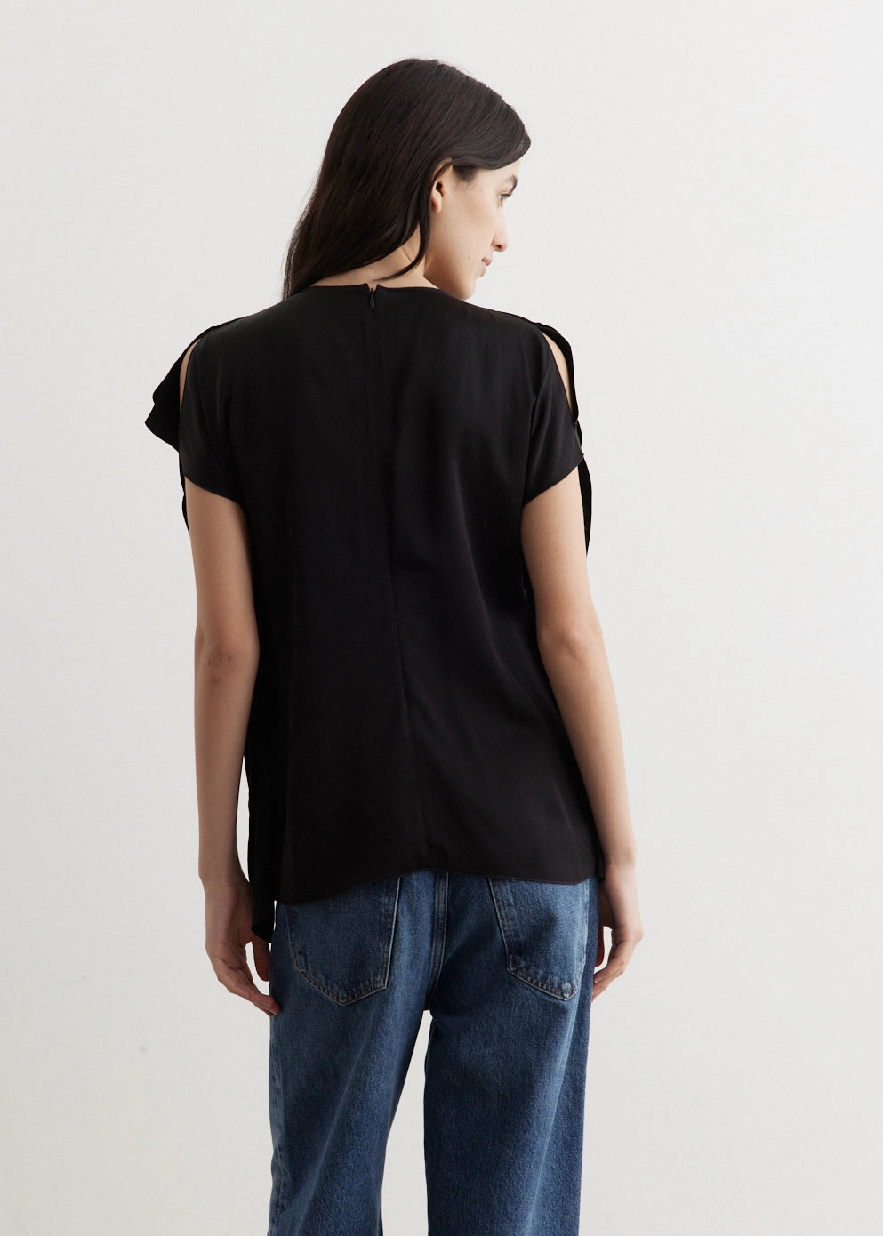 Side-Drape Satin Top