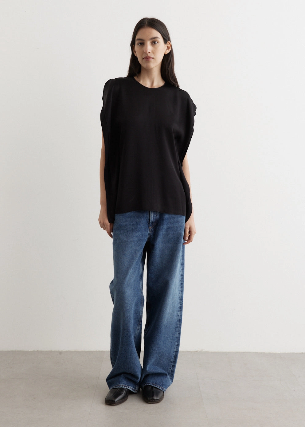 Side-Drape Satin Top