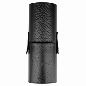 Sigma Brush Cup Holder - Two Makeup Brush Cups Snap Together for On-The-Go - Keep Makeup Brushes Clean and Protected - Makeup Brush Holder for Travel or Home - Black