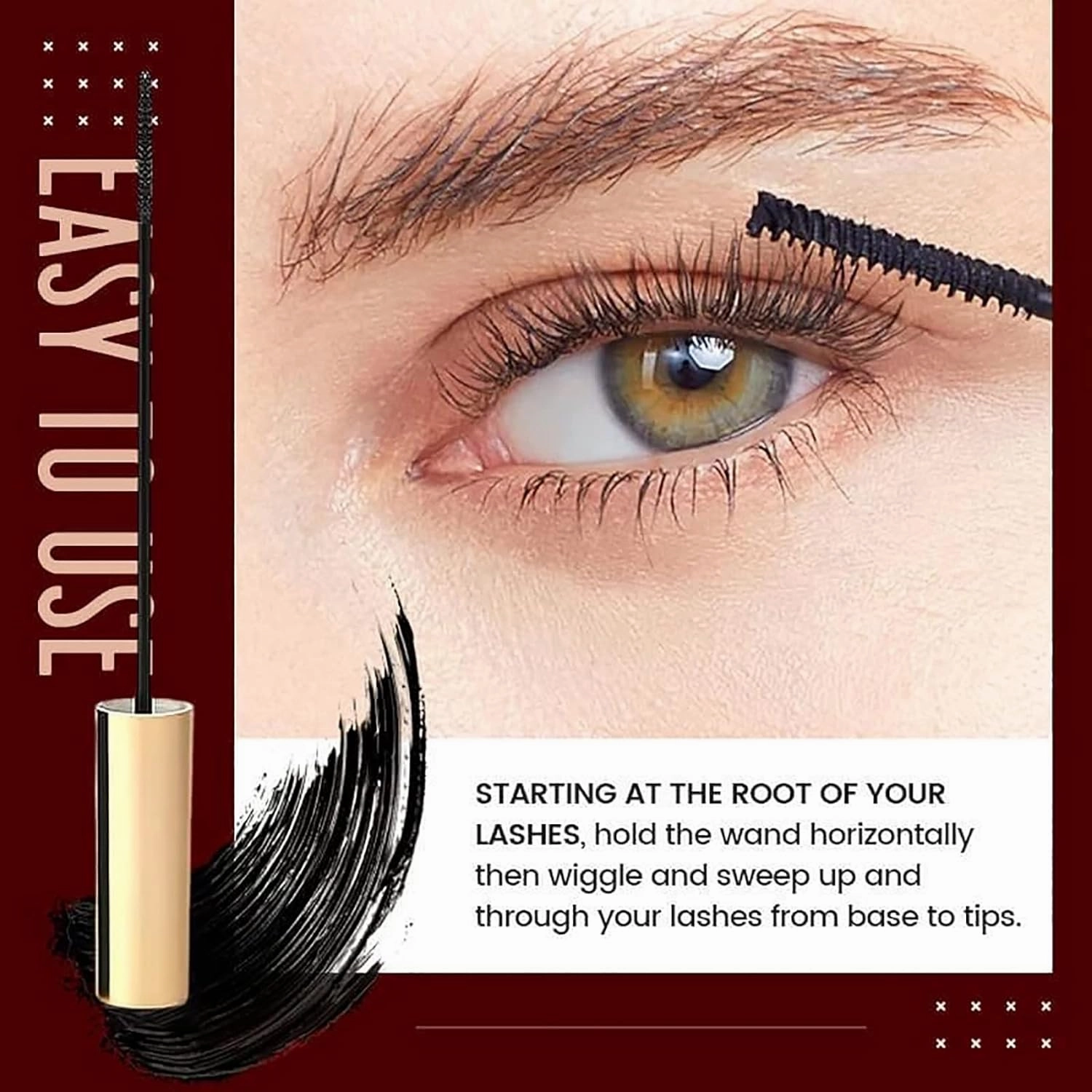 Silk Fiber Lash Mascara, Magic Color Skinny Mascara, Waterproof Skinny Mascara, Glamcolour Living Colorfully Mascara, Colored Mascara, Long-lasting and Non-blooming (4 colors-B)