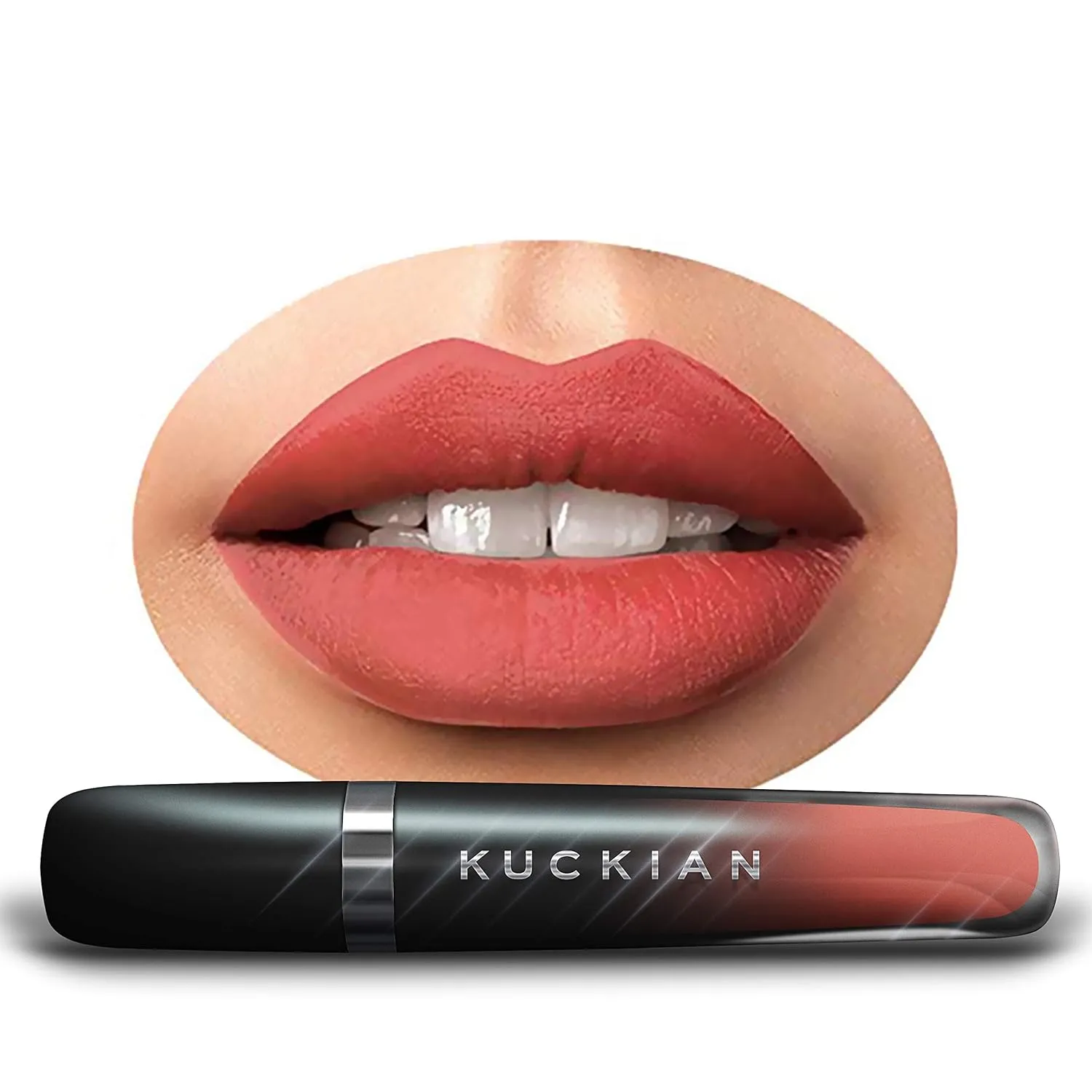 SIMI - Lasting Peach Coral Lipstick Matte (Very Natural & Flattering) - Liquid Velvet Supremé by Kuckian - Vitamin E, Cruelty Free, Matte Lipstick, Vegan, Long Lasting