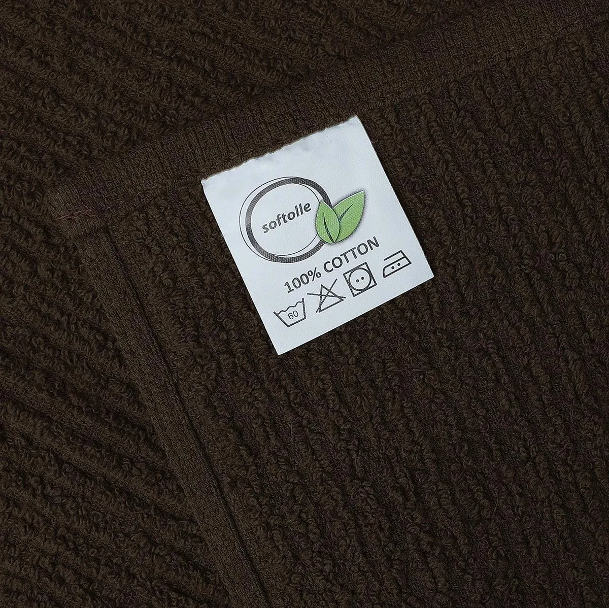 Softolle Kitchen Towels - Pack of 12, 16x19 Inches - 100% Cotton White, Super Absorbent Bar Towels, Multi-Purpose for Home, Kitchen and Bar Cleaning (Brown)
