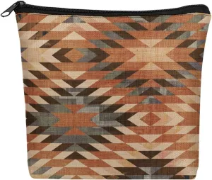 Southwestern Vintage Arizona Tribal Distressed Rug Cosmetic Bag Western Gifts Western Stuff Makeup Bag Gifts for Women Girls Daughter Sister Bestie Graduation Birthday Christmas Nurse Travel