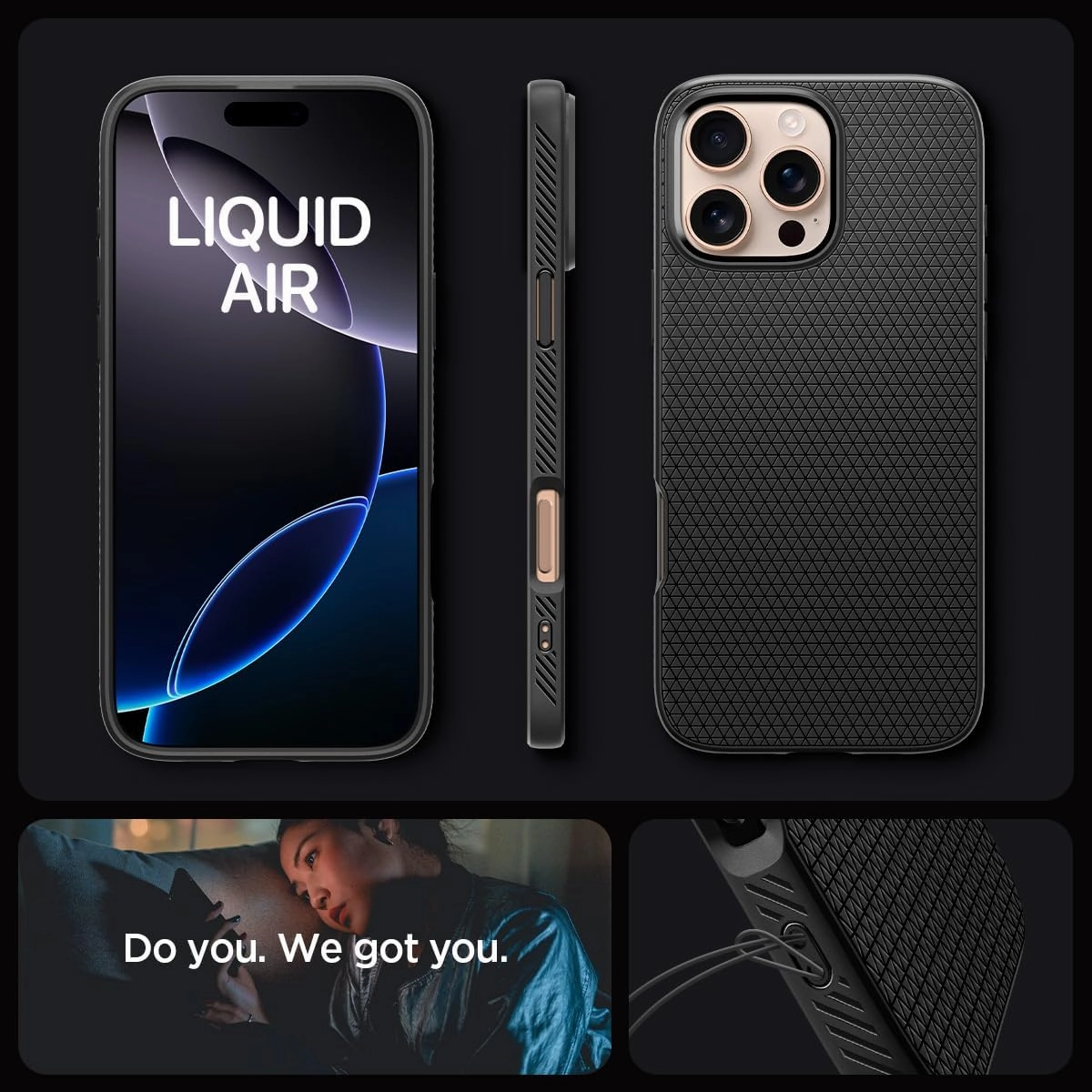 Spigen Liquid Air Designed for iPhone 16 Pro Case [NOT Compatible with MagSafe], [Military-Grade Protection] - Matte Black