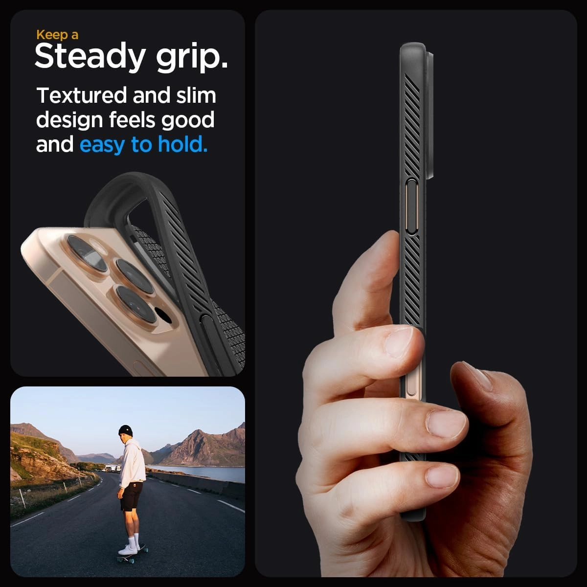 Spigen Liquid Air Designed for iPhone 16 Pro Case [NOT Compatible with MagSafe], [Military-Grade Protection] - Matte Black
